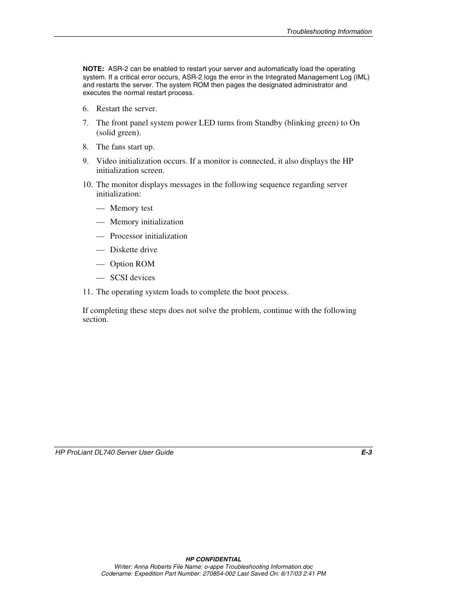 HP ProLiant DL740 Server User Manual | Page 254 / 277