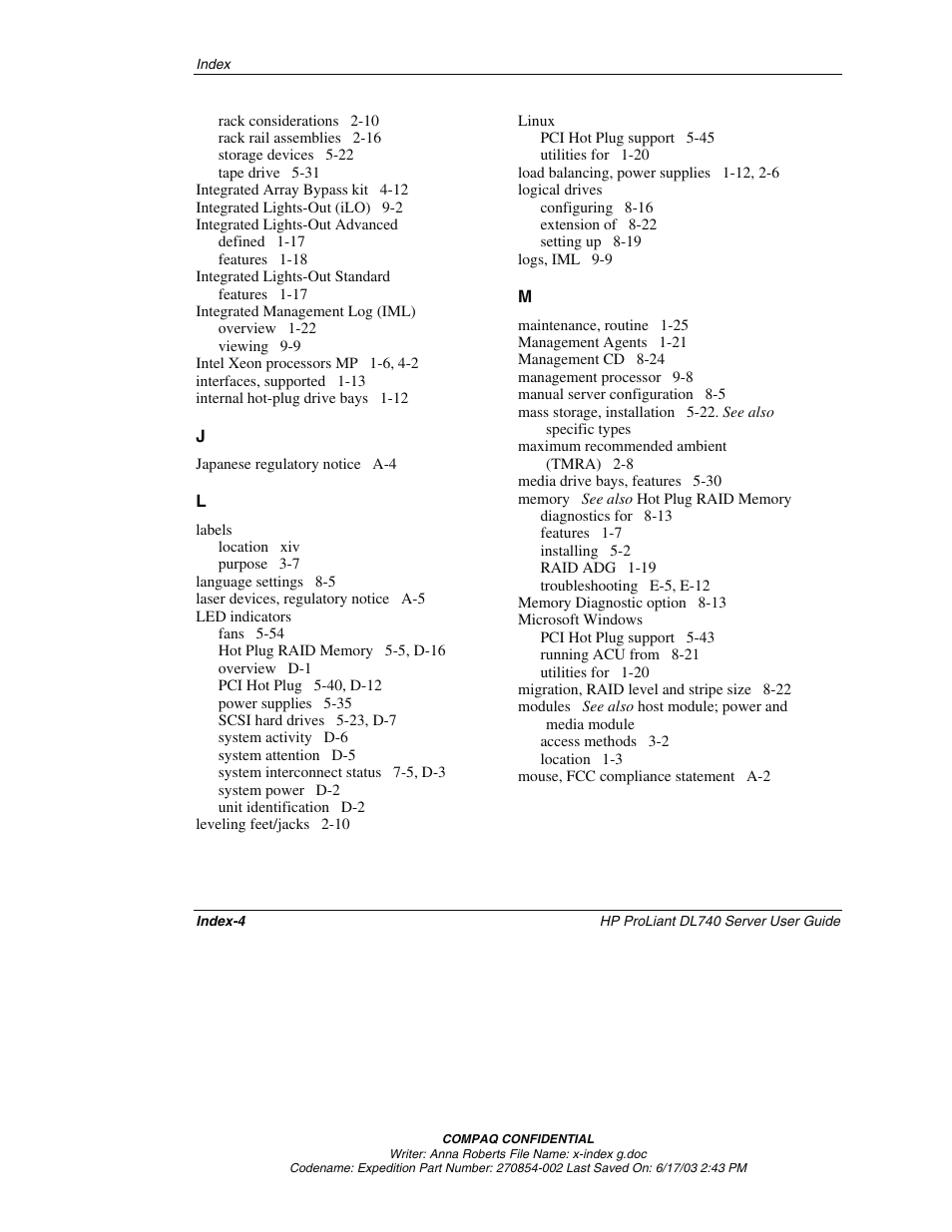 HP ProLiant DL740 Server User Manual | Page 273 / 277