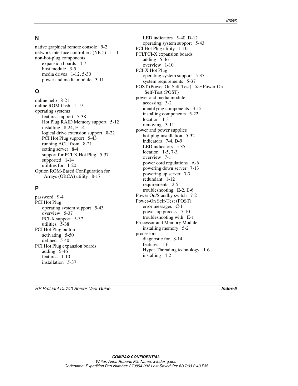 HP ProLiant DL740 Server User Manual | Page 274 / 277