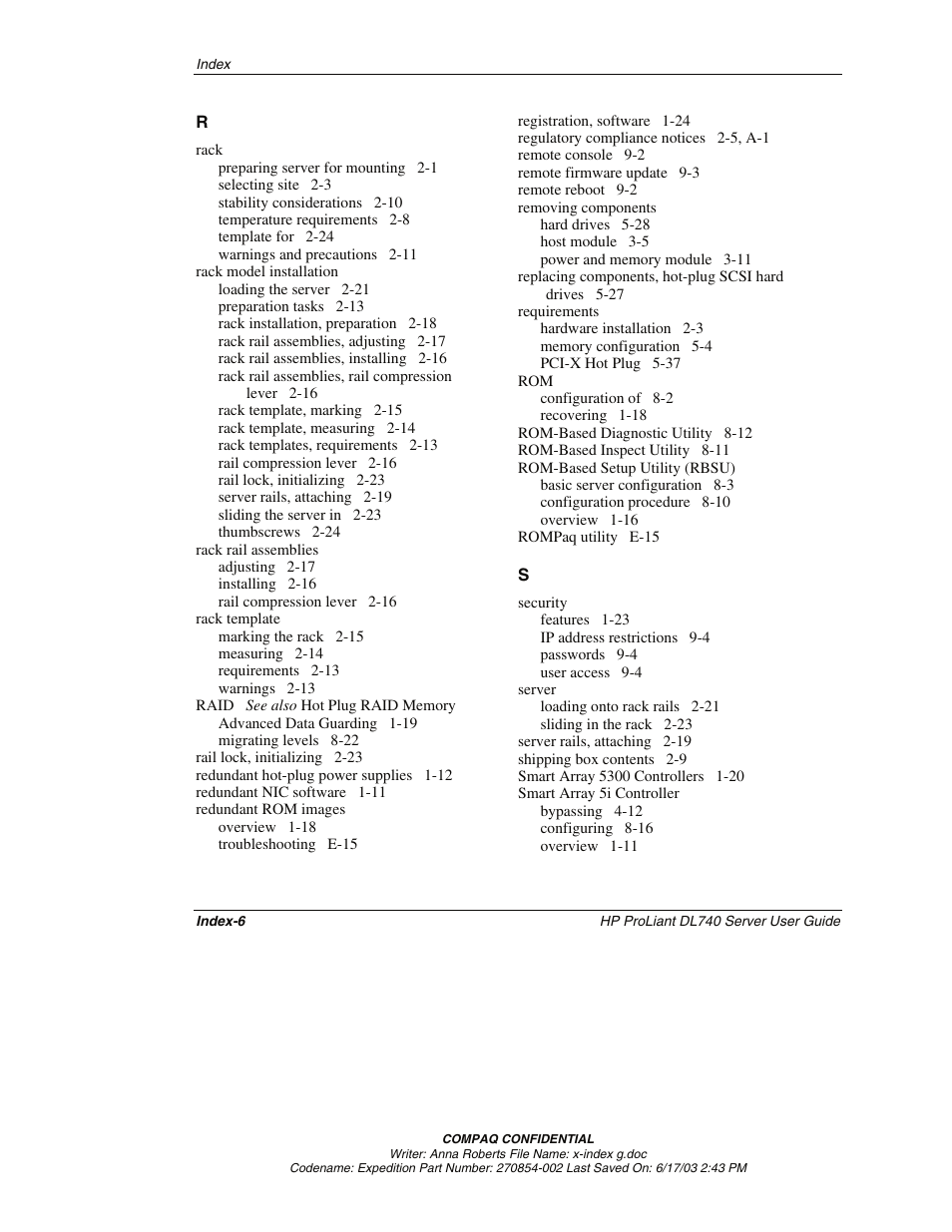 HP ProLiant DL740 Server User Manual | Page 275 / 277