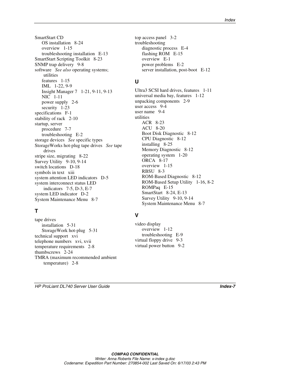 HP ProLiant DL740 Server User Manual | Page 276 / 277