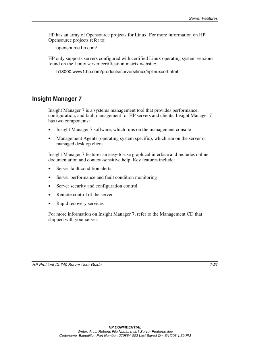 Insight manager 7, Insight manager 7 -21 | HP ProLiant DL740 Server User Manual | Page 38 / 277