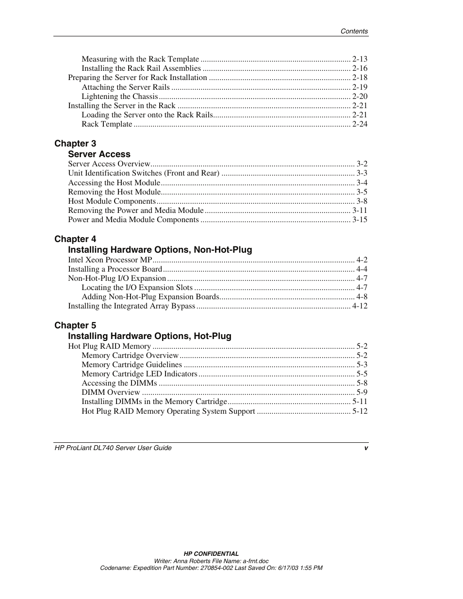 HP ProLiant DL740 Server User Manual | Page 5 / 277