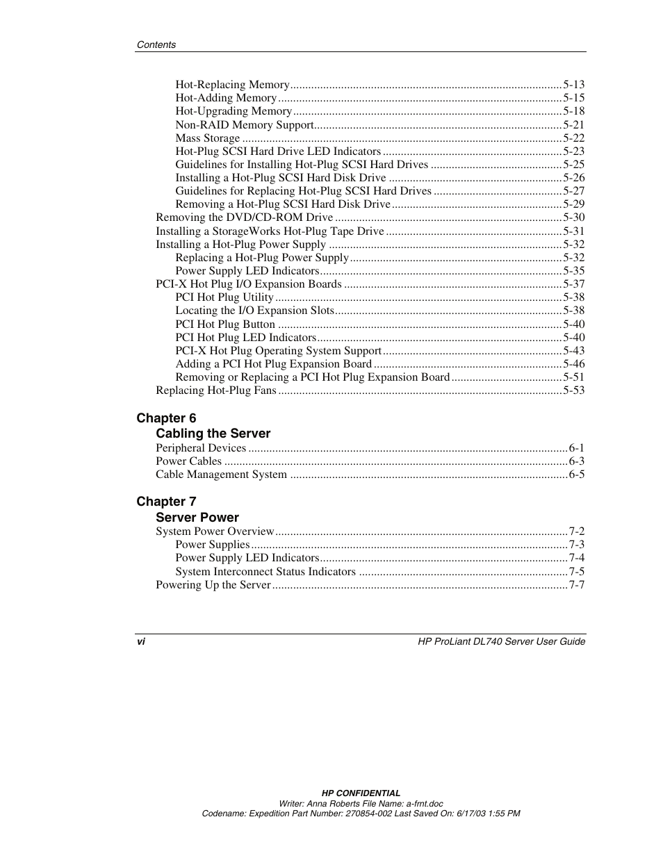 HP ProLiant DL740 Server User Manual | Page 6 / 277