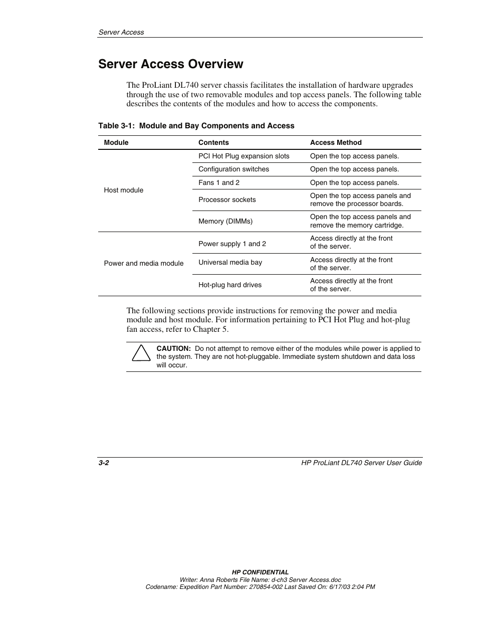 Server access overview, Server access overview -2 | HP ProLiant DL740 Server User Manual | Page 69 / 277