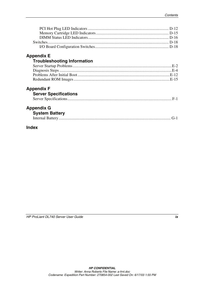 HP ProLiant DL740 Server User Manual | Page 9 / 277