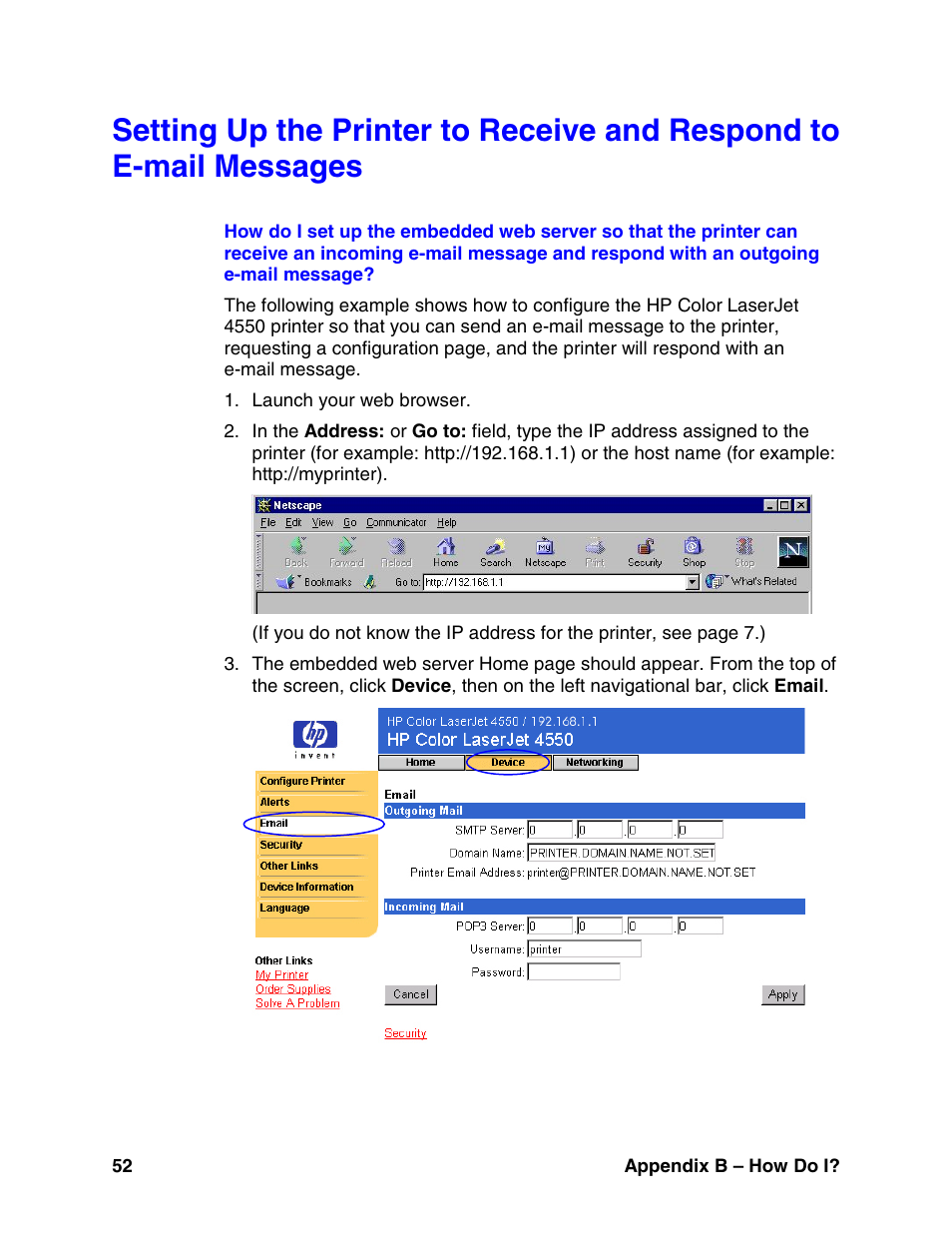HP LaserJet 8150 Printer series User Manual | Page 56 / 63