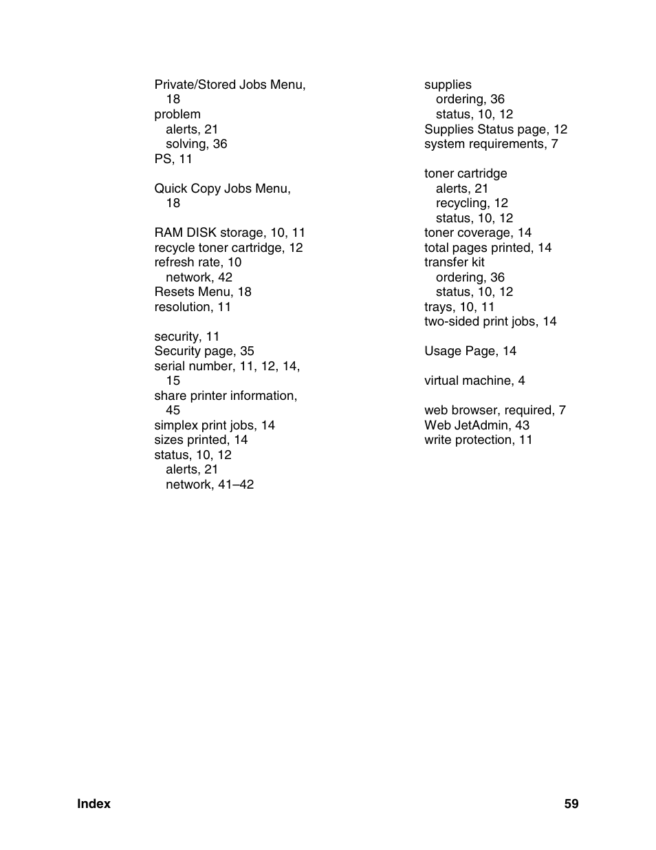HP LaserJet 8150 Printer series User Manual | Page 63 / 63