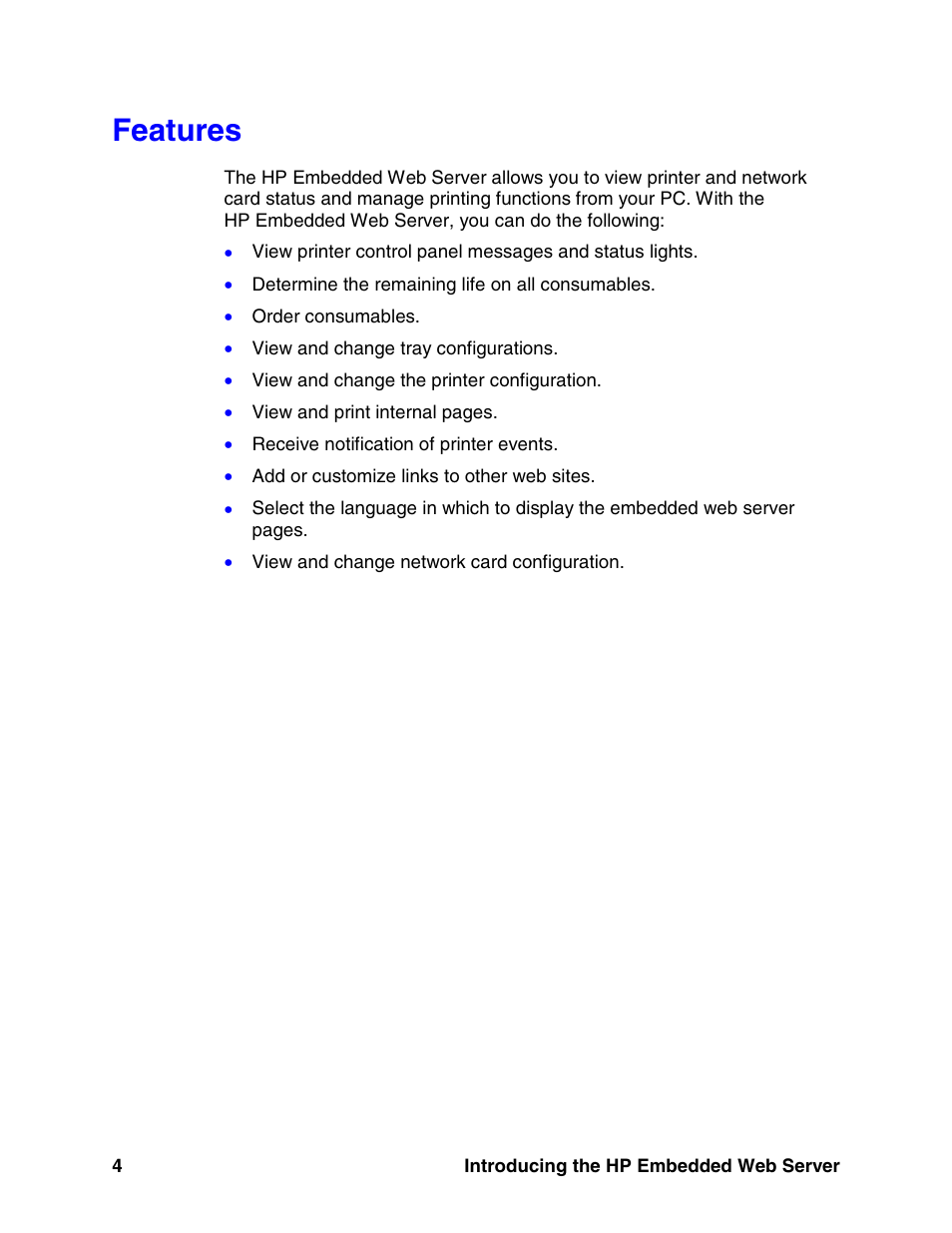Features | HP LaserJet 8150 Printer series User Manual | Page 8 / 63