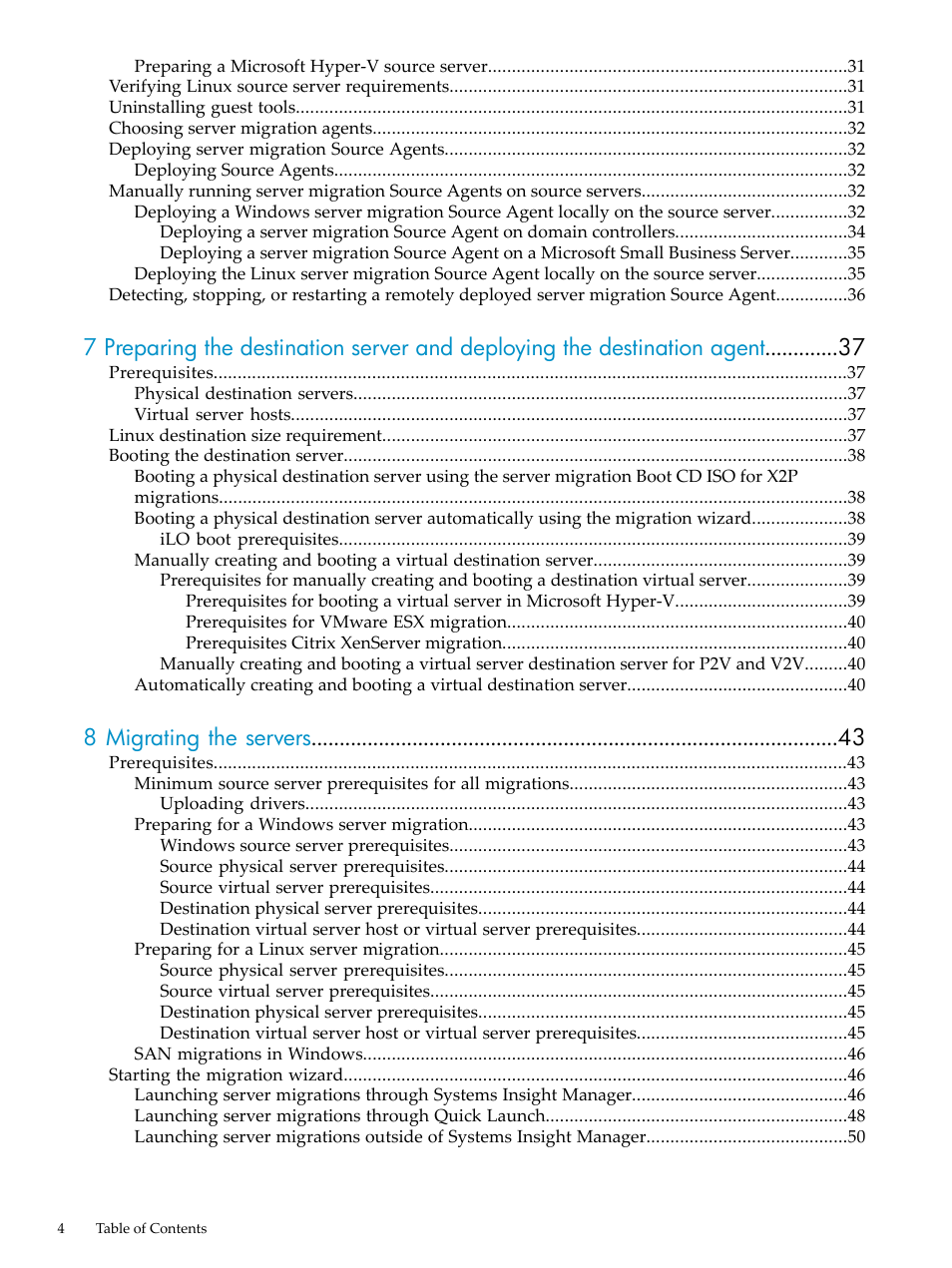 8 migrating the servers | HP Insight Control User Manual | Page 4 / 94