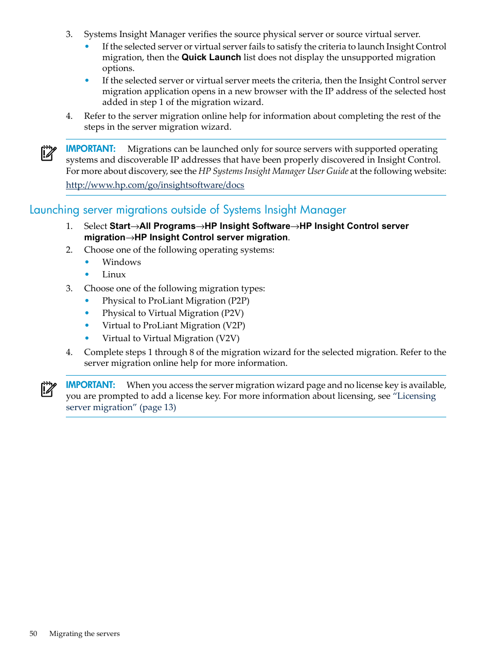 HP Insight Control User Manual | Page 50 / 94