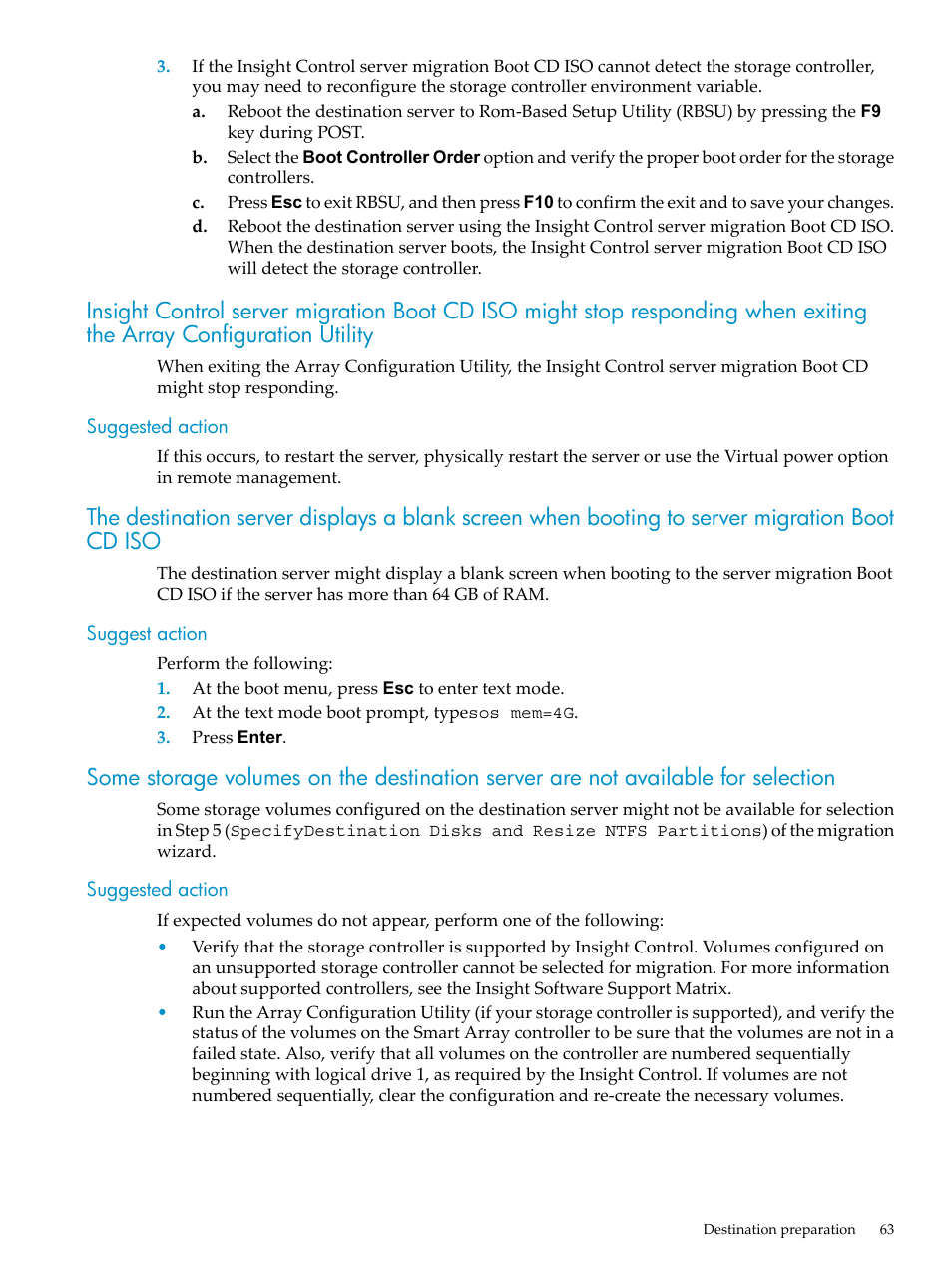 Suggested action, Suggest action | HP Insight Control User Manual | Page 63 / 94