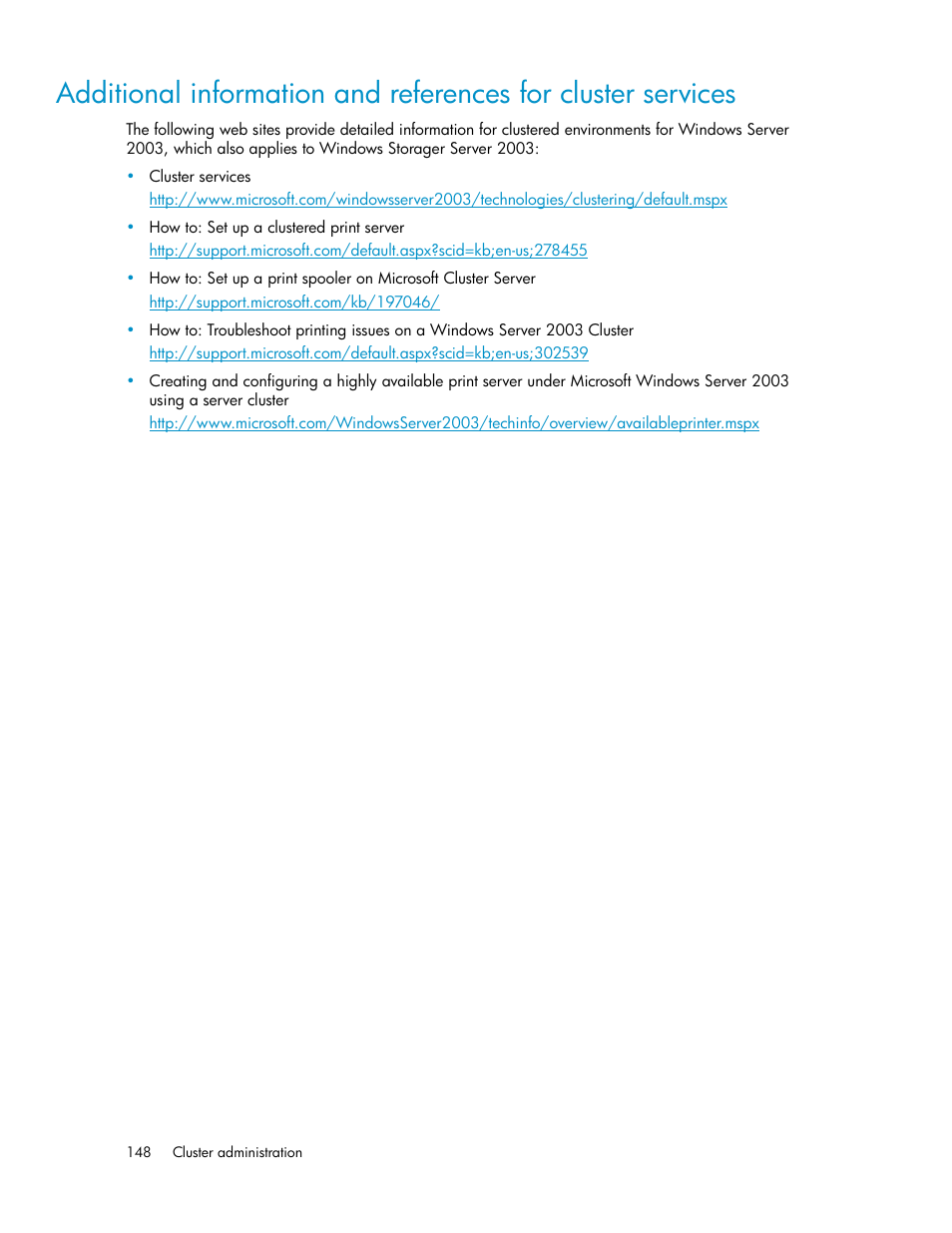 HP ProLiant DL160 G5 Storage-Server User Manual | Page 148 / 174