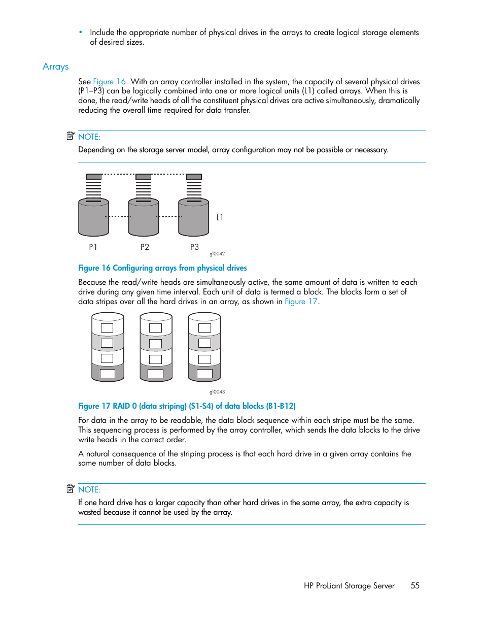 Arrays, Configuring arrays from physical drives | HP ProLiant DL160 G5 Storage-Server User Manual | Page 55 / 174