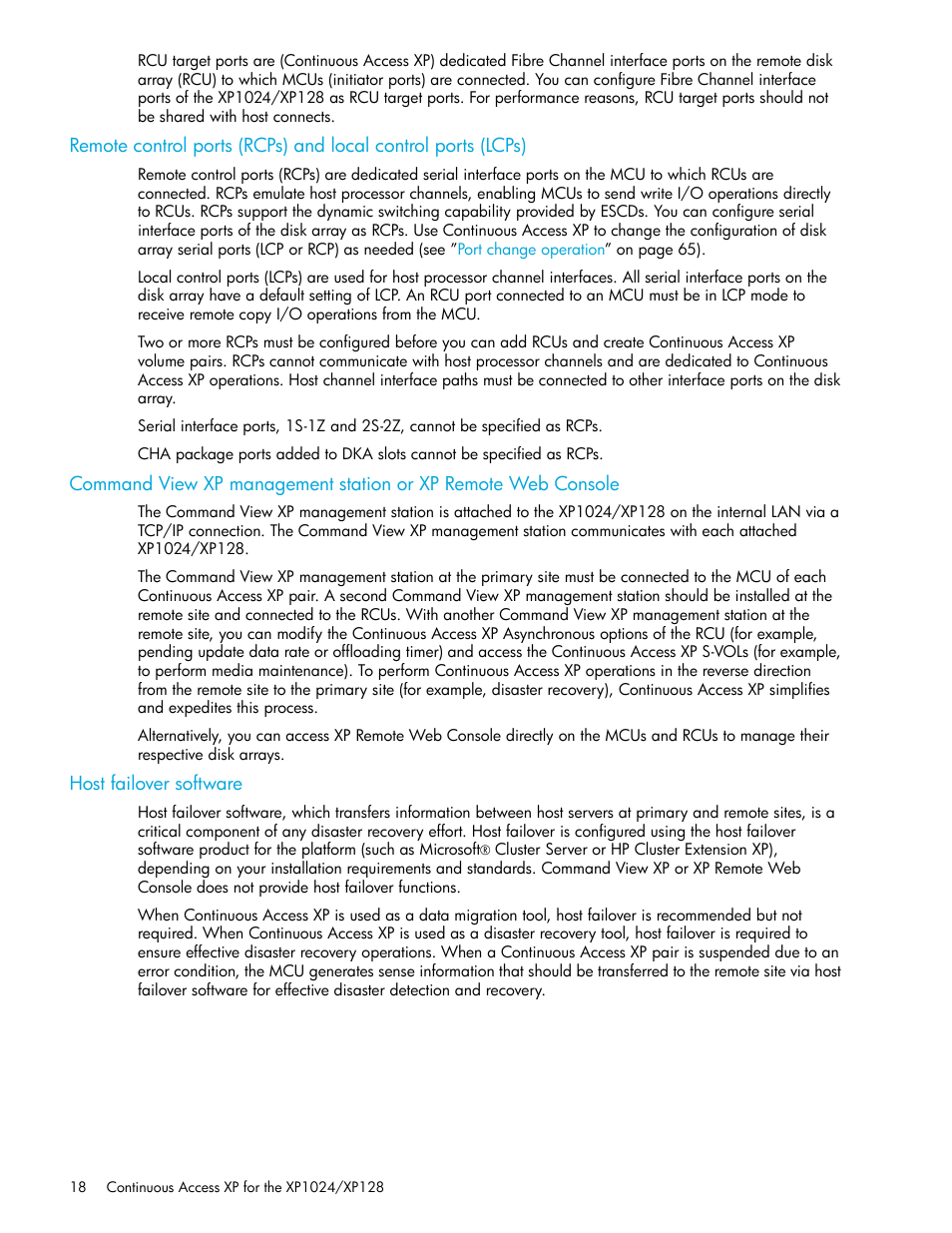 Host failover software | HP XP Continuous Access Software User Manual | Page 18 / 108