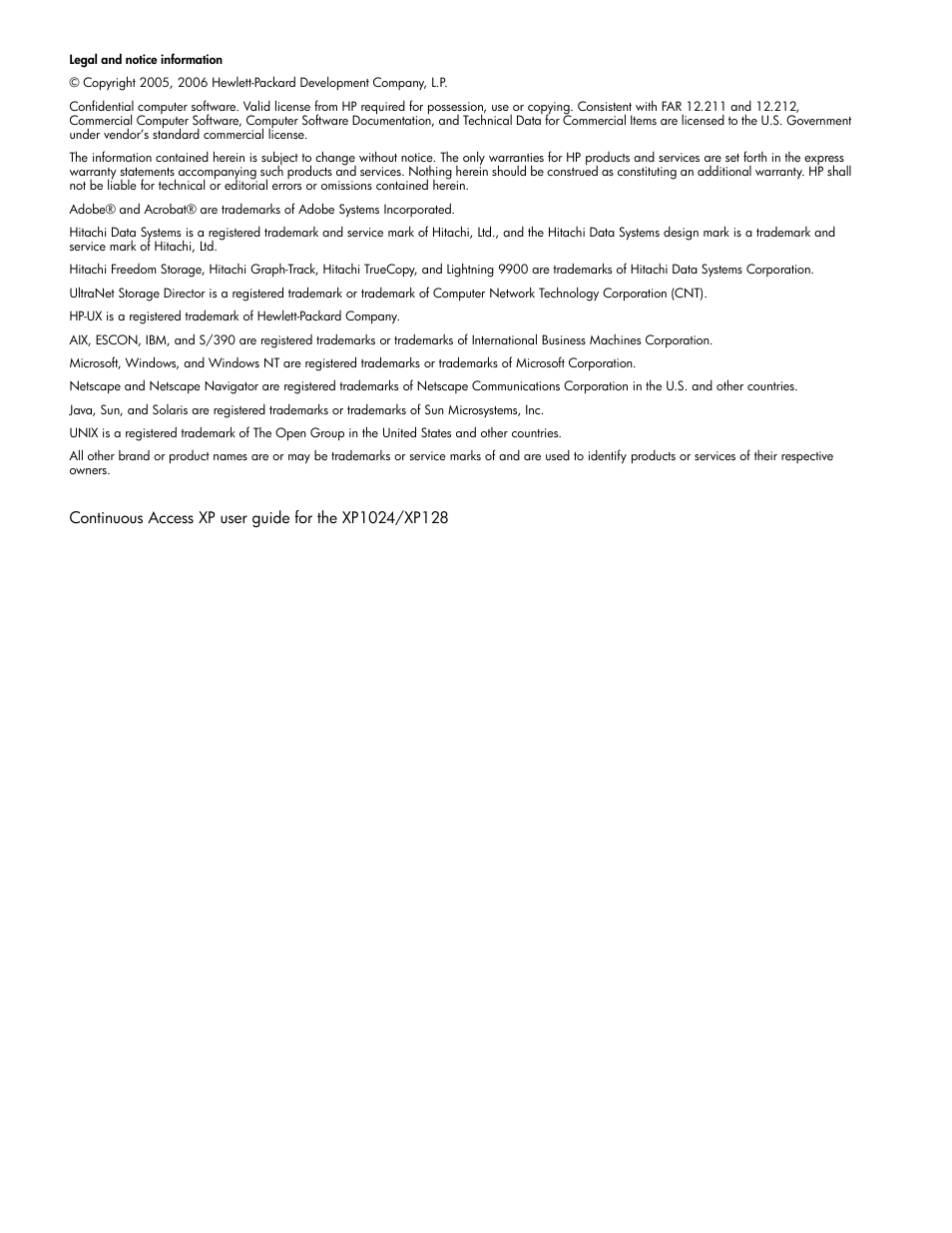 HP XP Continuous Access Software User Manual | Page 2 / 108