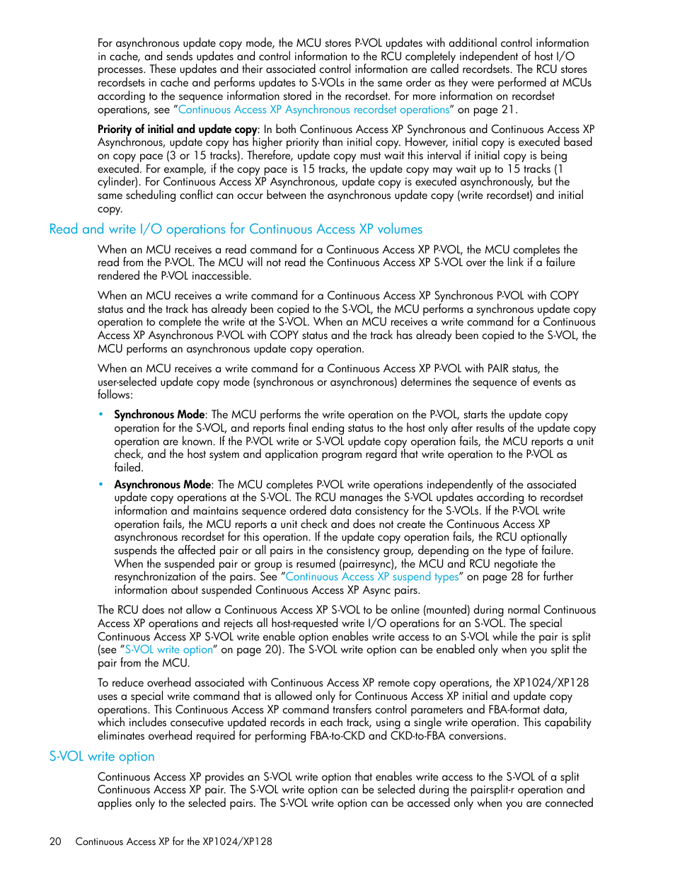 S-vol write option | HP XP Continuous Access Software User Manual | Page 20 / 108