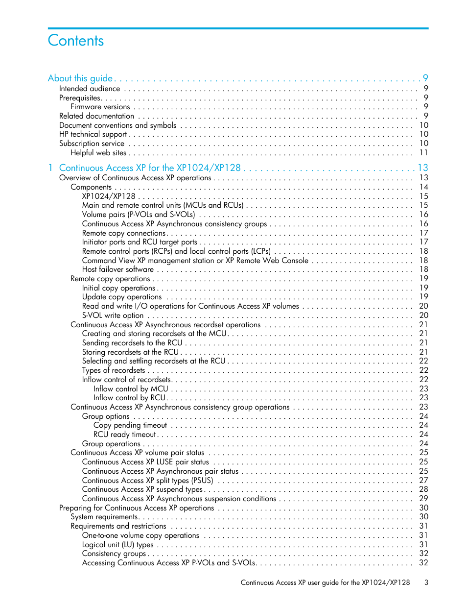 HP XP Continuous Access Software User Manual | Page 3 / 108