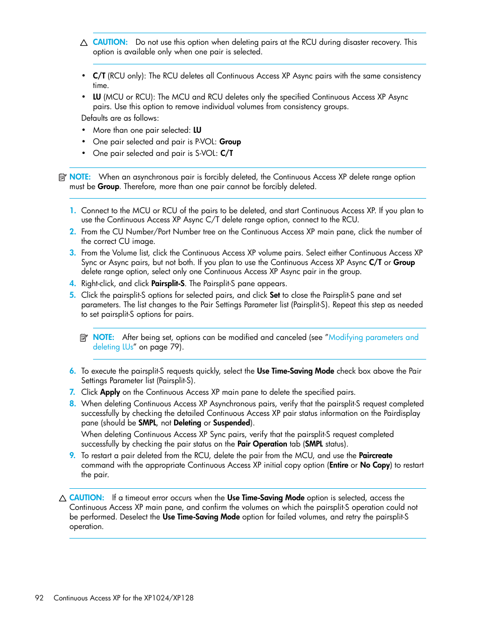 HP XP Continuous Access Software User Manual | Page 92 / 108