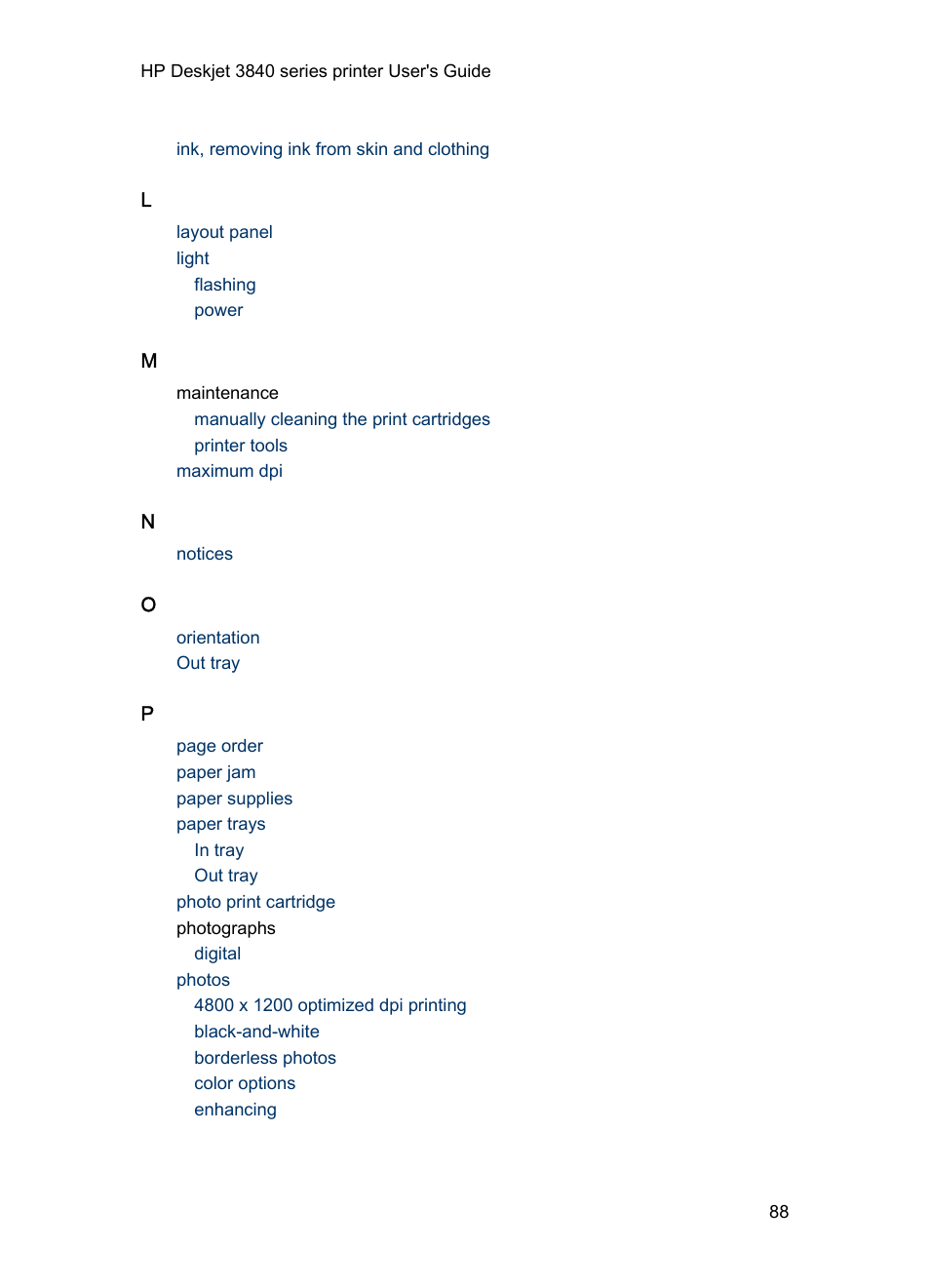 HP Deskjet 3848 Color Inkjet Printer User Manual | Page 88 / 91