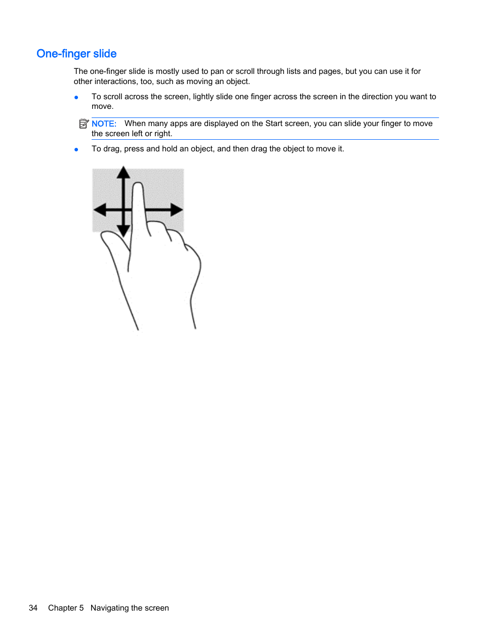 One-finger slide | HP Pavilion 13-a010dx x360 Convertible PC User Manual | Page 42 / 75