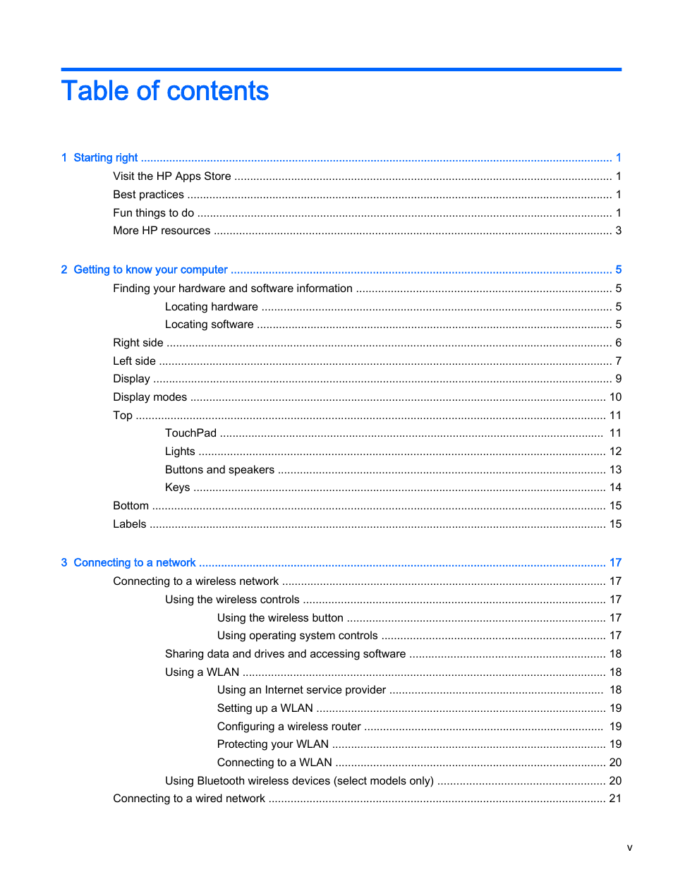 HP Pavilion 13-a010dx x360 Convertible PC User Manual | Page 5 / 75