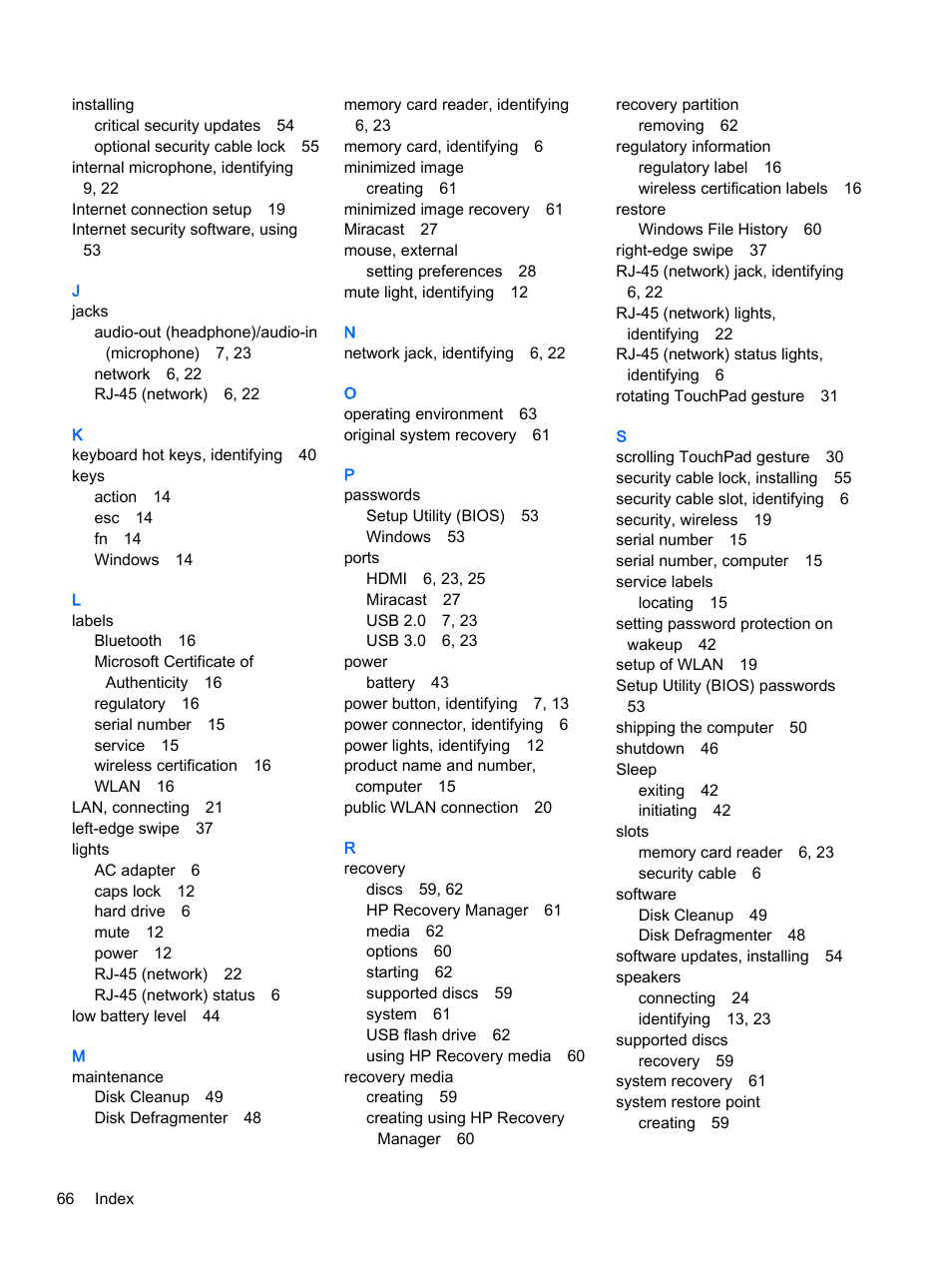 HP Pavilion 13-a010dx x360 Convertible PC User Manual | Page 74 / 75