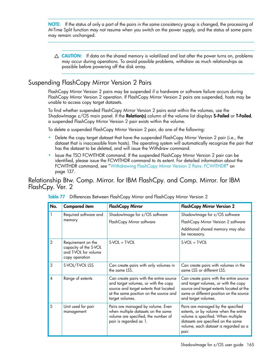Suspending flashcopy mirror version 2 pairs | HP XP Business Copy Software User Manual | Page 165 / 178