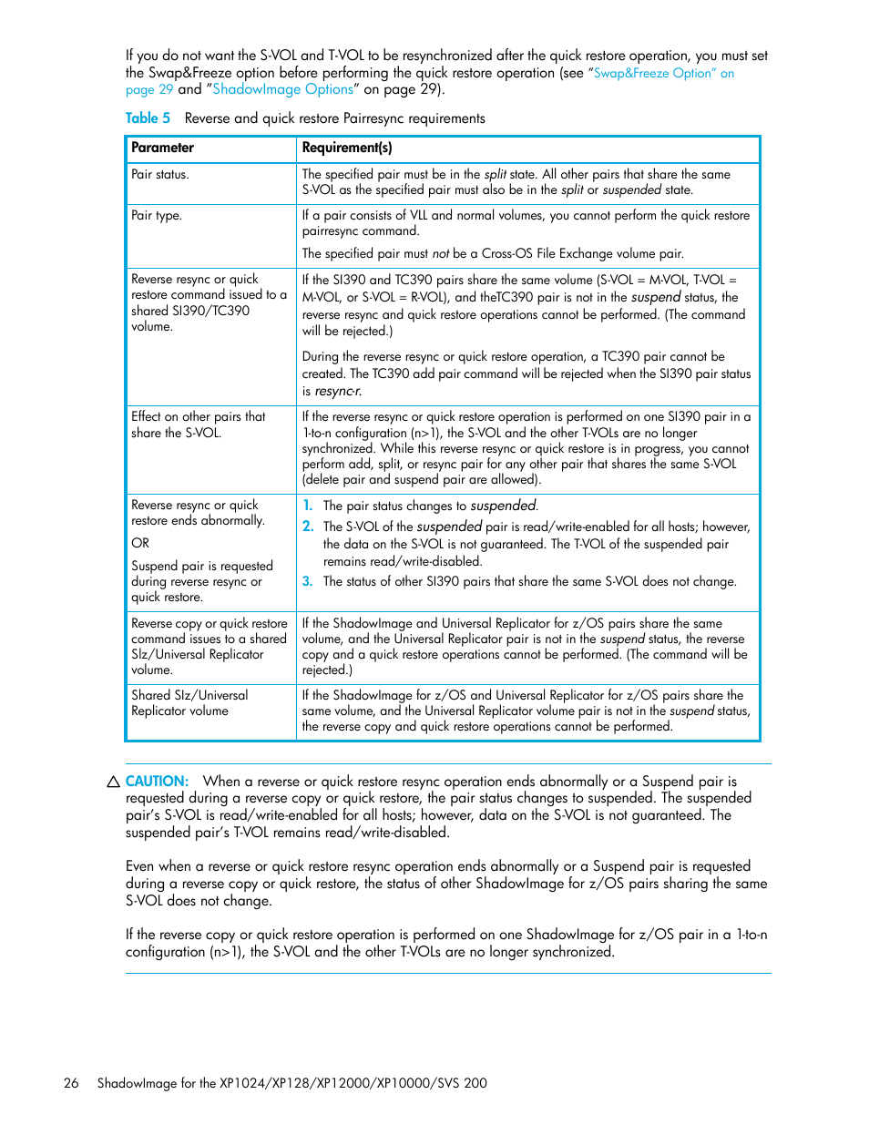 Table 5 | HP XP Business Copy Software User Manual | Page 26 / 178
