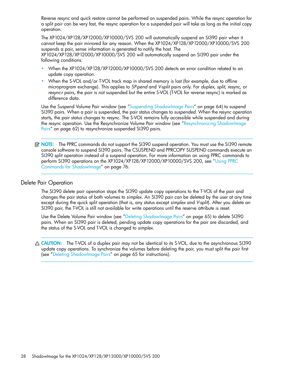 Delete pair operation | HP XP Business Copy Software User Manual | Page 28 / 178