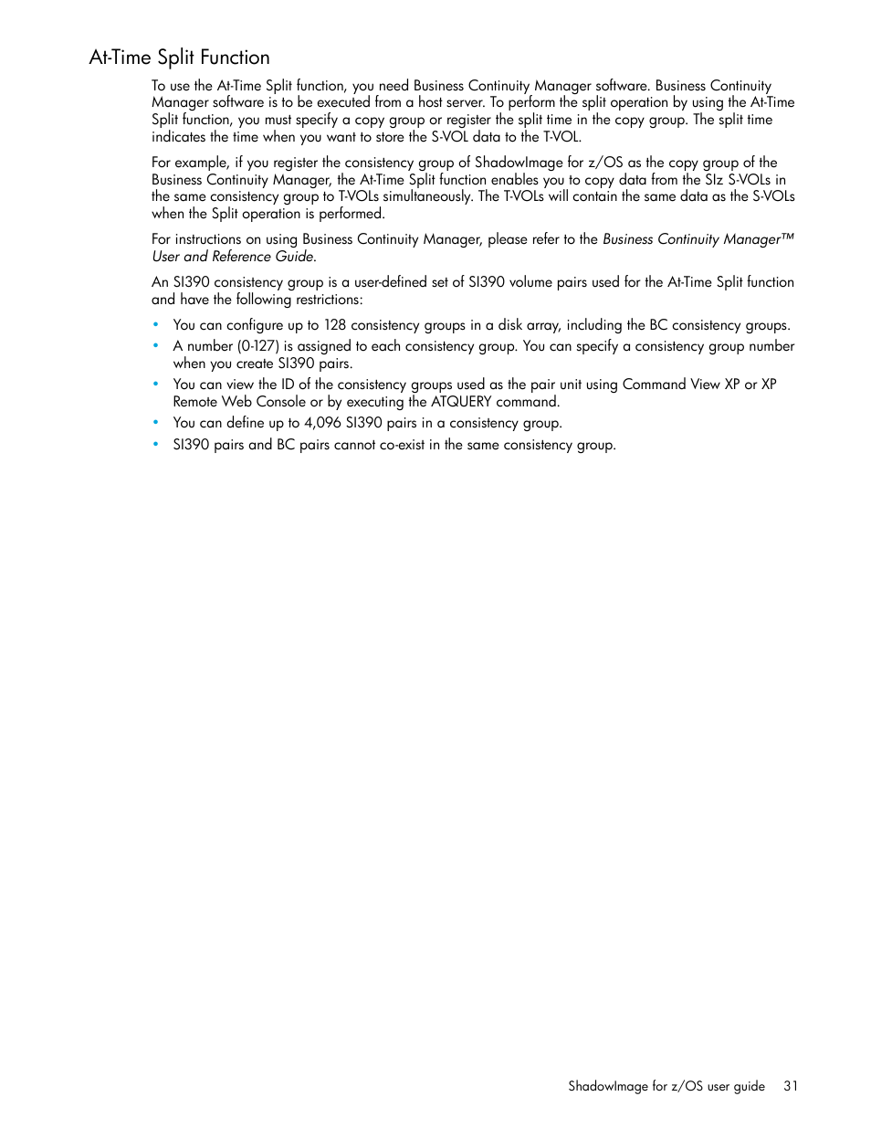 At-time split function | HP XP Business Copy Software User Manual | Page 31 / 178