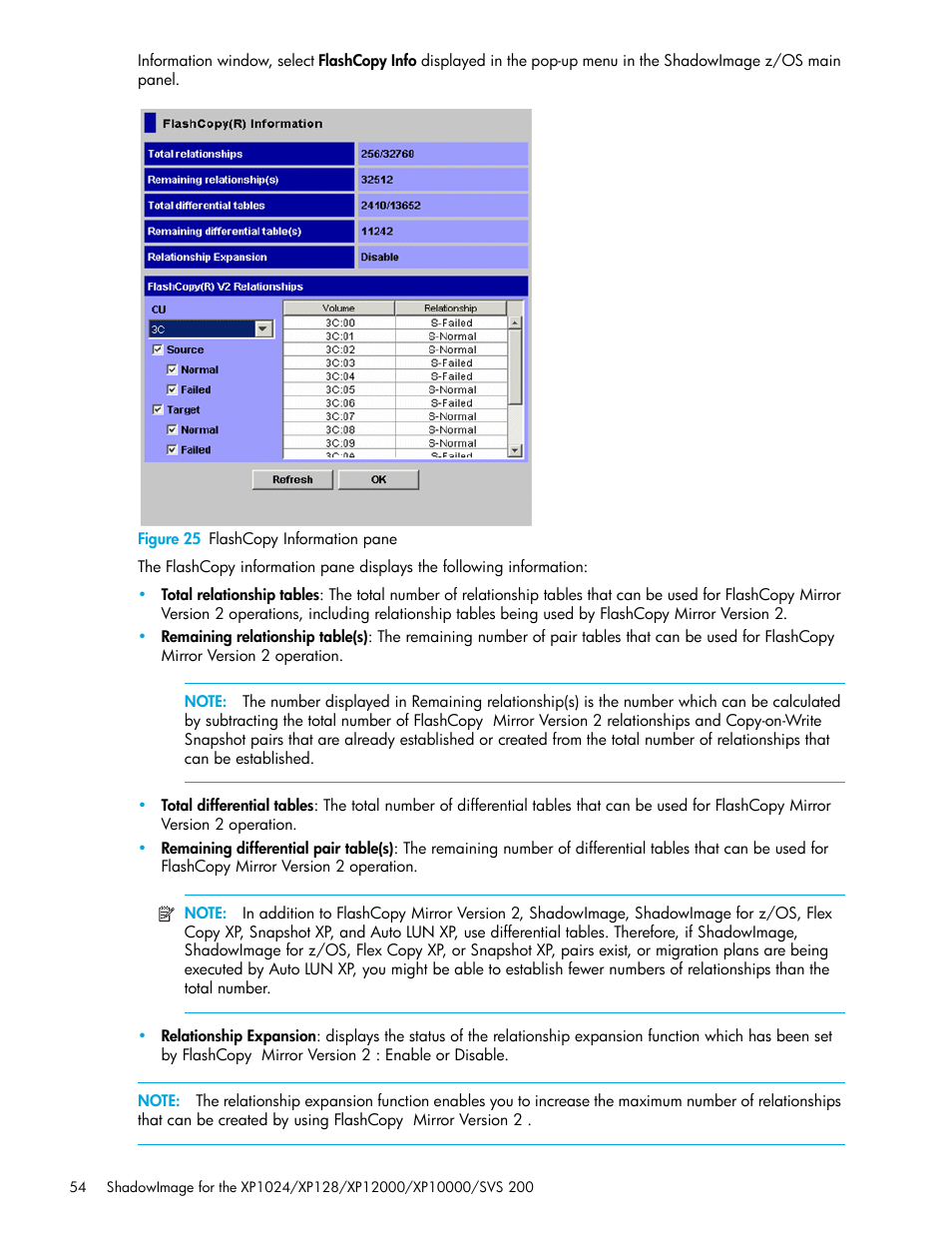 Figure 25 flashcopy information pane, 25 flashcopy information pane | HP XP Business Copy Software User Manual | Page 54 / 178
