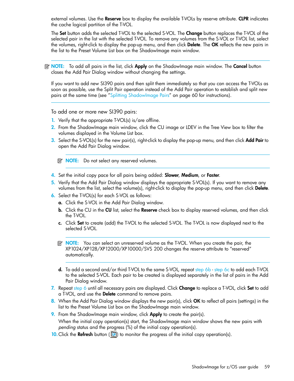 To add one or more new si390 pairs | HP XP Business Copy Software User Manual | Page 59 / 178