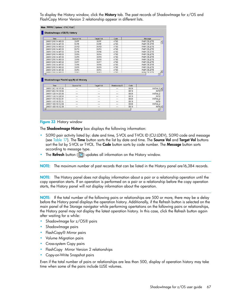 Figure 33 history window, 33 history window | HP XP Business Copy Software User Manual | Page 67 / 178