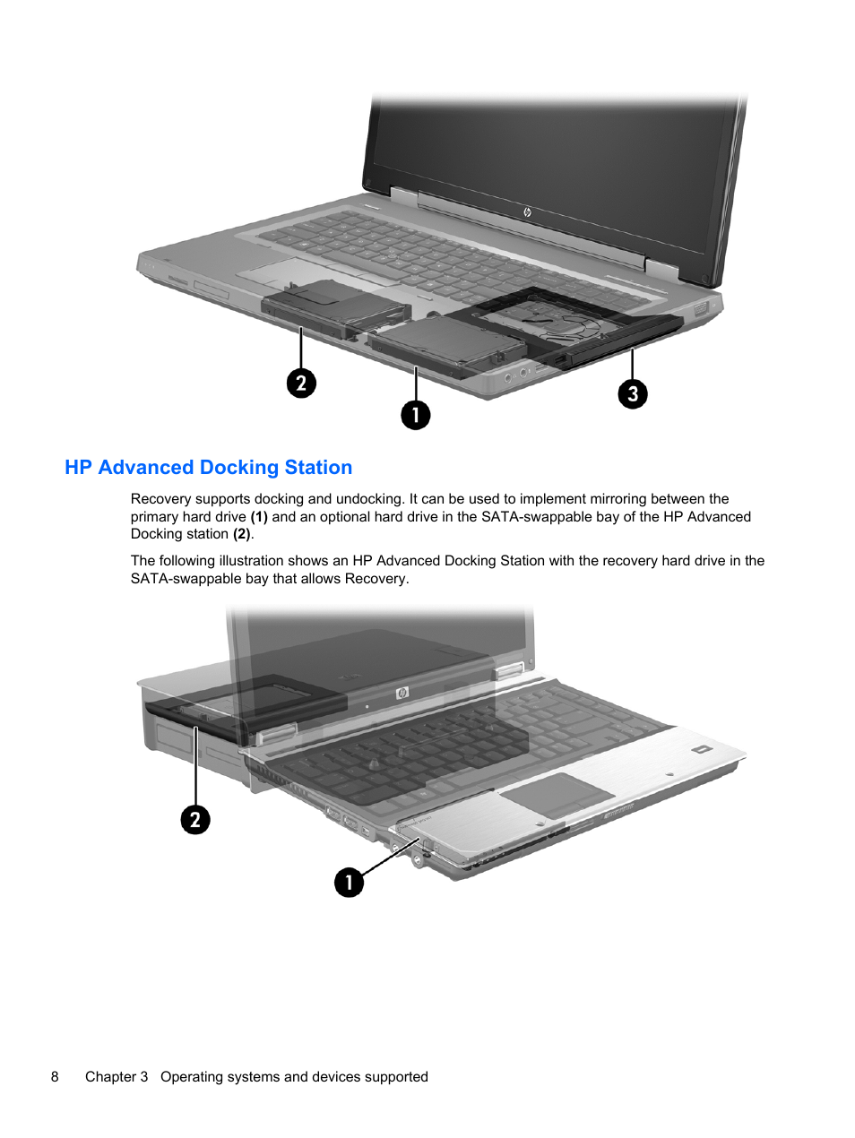 Hp advanced docking station | HP EliteBook 2170p Notebook PC User Manual | Page 12 / 33