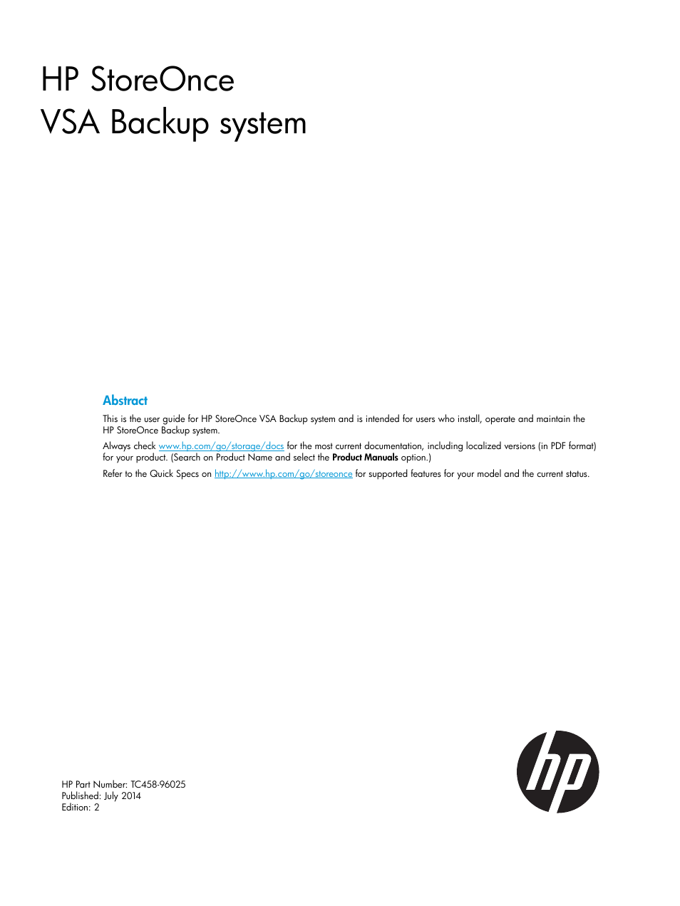 HP StoreOnce Backup User Manual | 156 pages