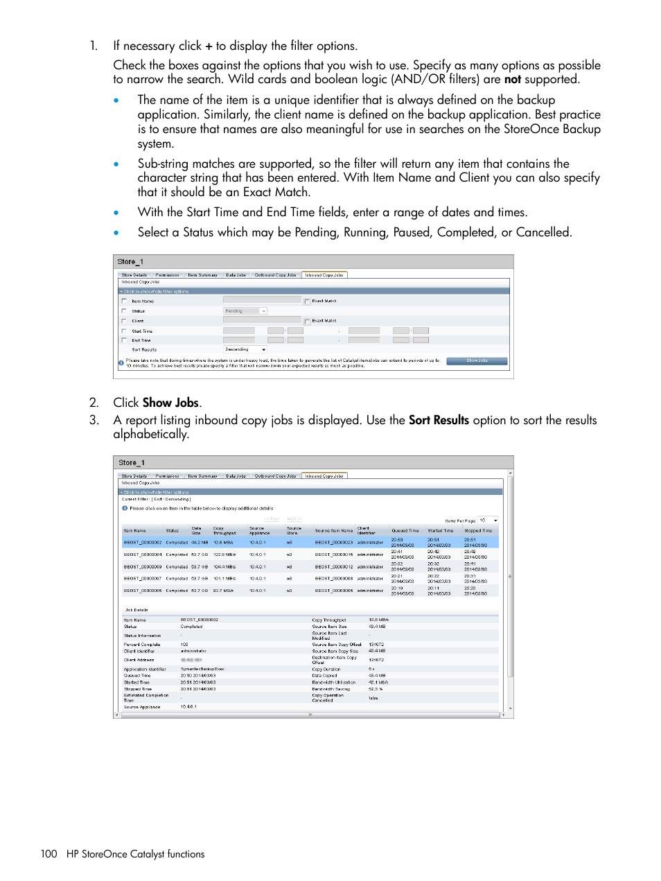HP StoreOnce Backup User Manual | Page 100 / 156