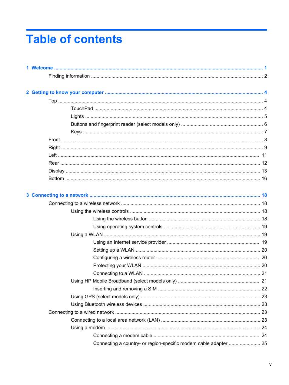 HP EliteBook 8470p Notebook PC User Manual | Page 5 / 126