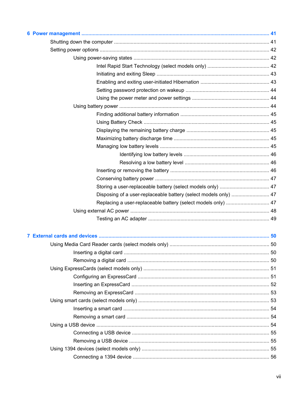 HP EliteBook 8470p Notebook PC User Manual | Page 7 / 126