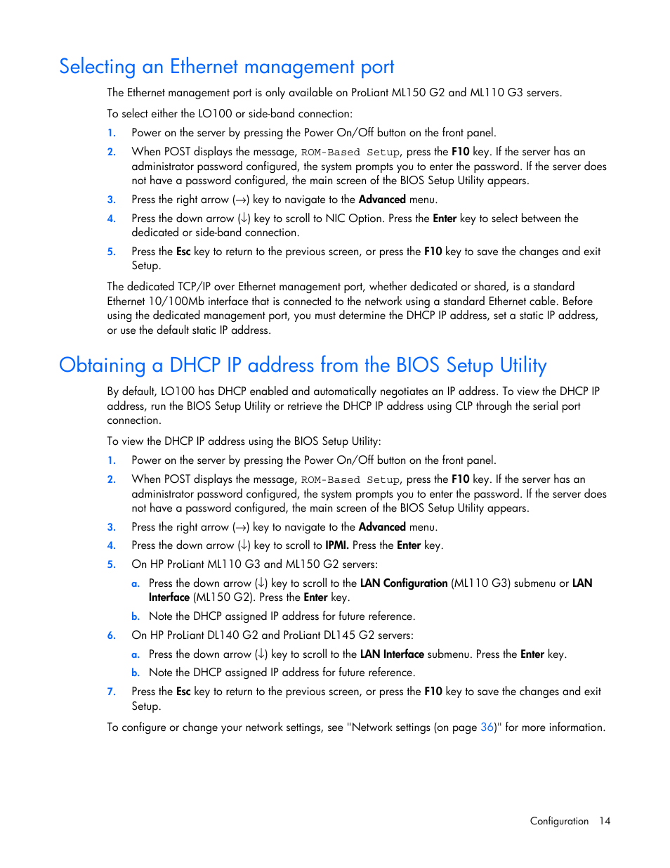 Selecting an ethernet management port | HP Lights-Out 100 Remote Management User Manual | Page 14 / 52