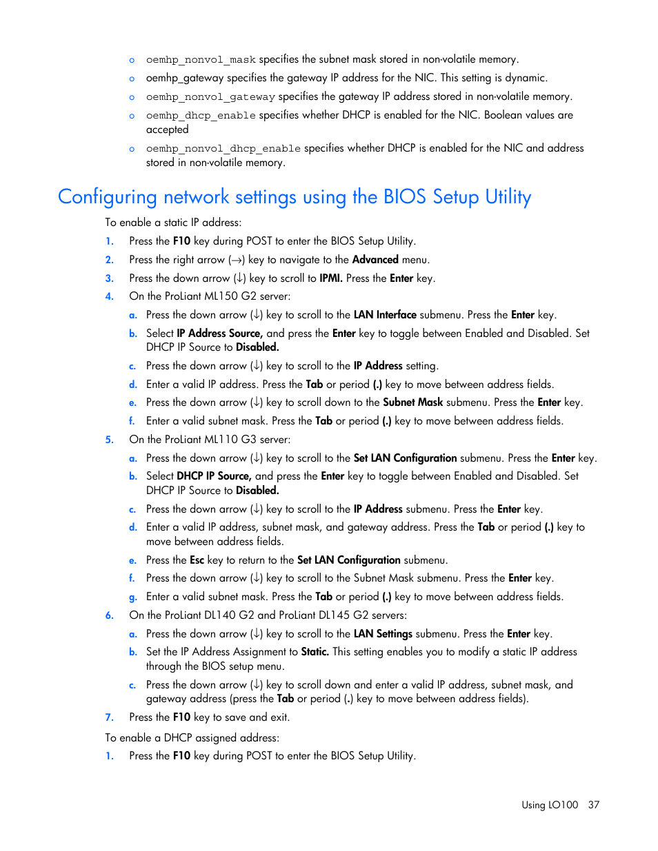 HP Lights-Out 100 Remote Management User Manual | Page 37 / 52