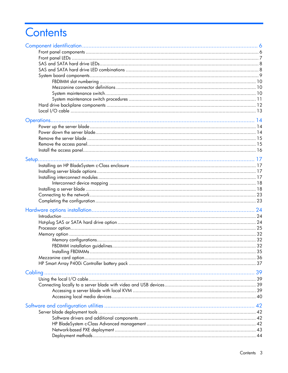 HP ProLiant BL480c Server-Blade User Manual | Page 3 / 96