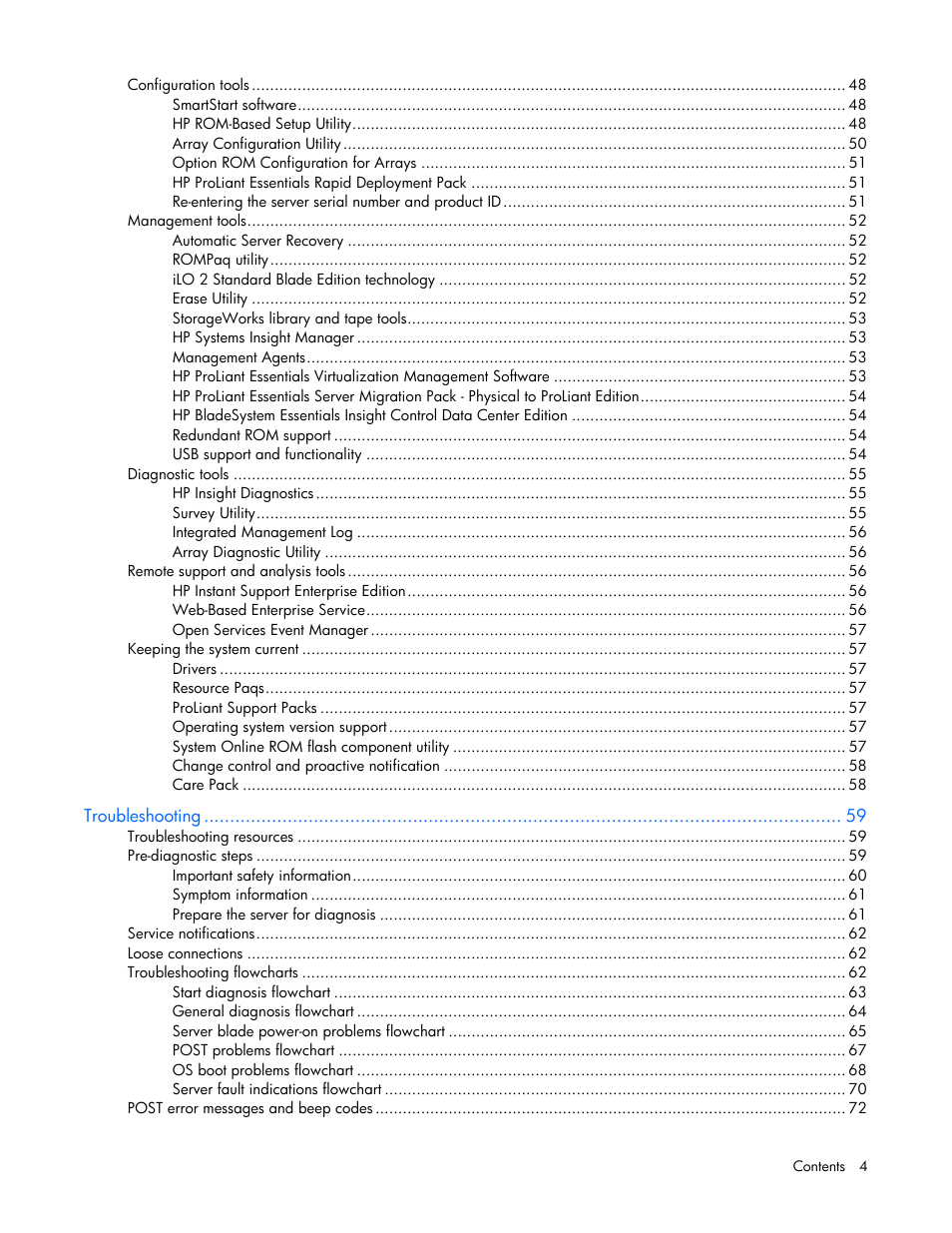 HP ProLiant BL480c Server-Blade User Manual | Page 4 / 96