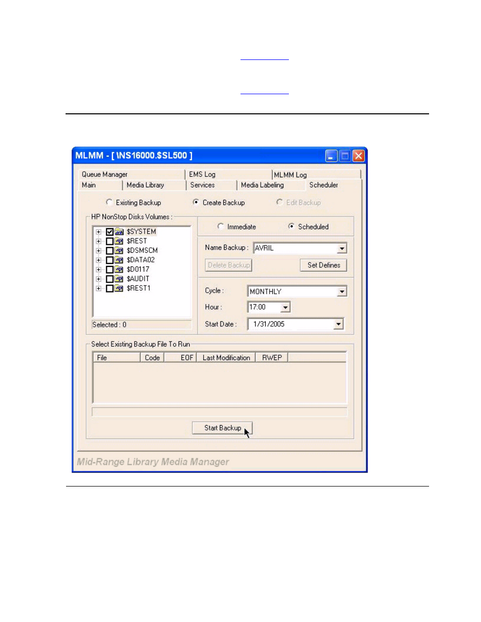 Figure 6-22, Create scheduled backup - final steps | HP Integrity NonStop H-Series User Manual | Page 112 / 212