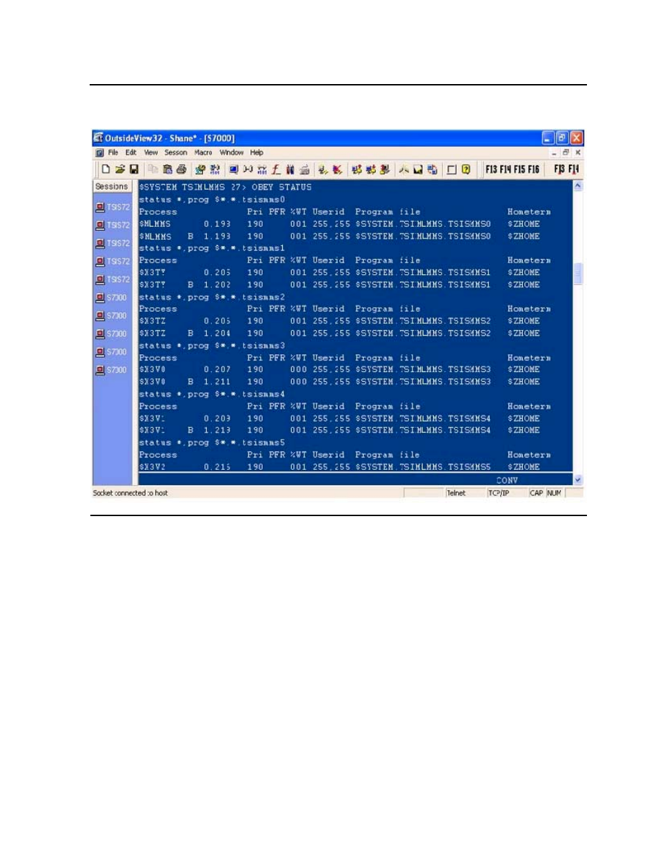 Figure 3-27, Status of processes on the server | HP Integrity NonStop H-Series User Manual | Page 58 / 212