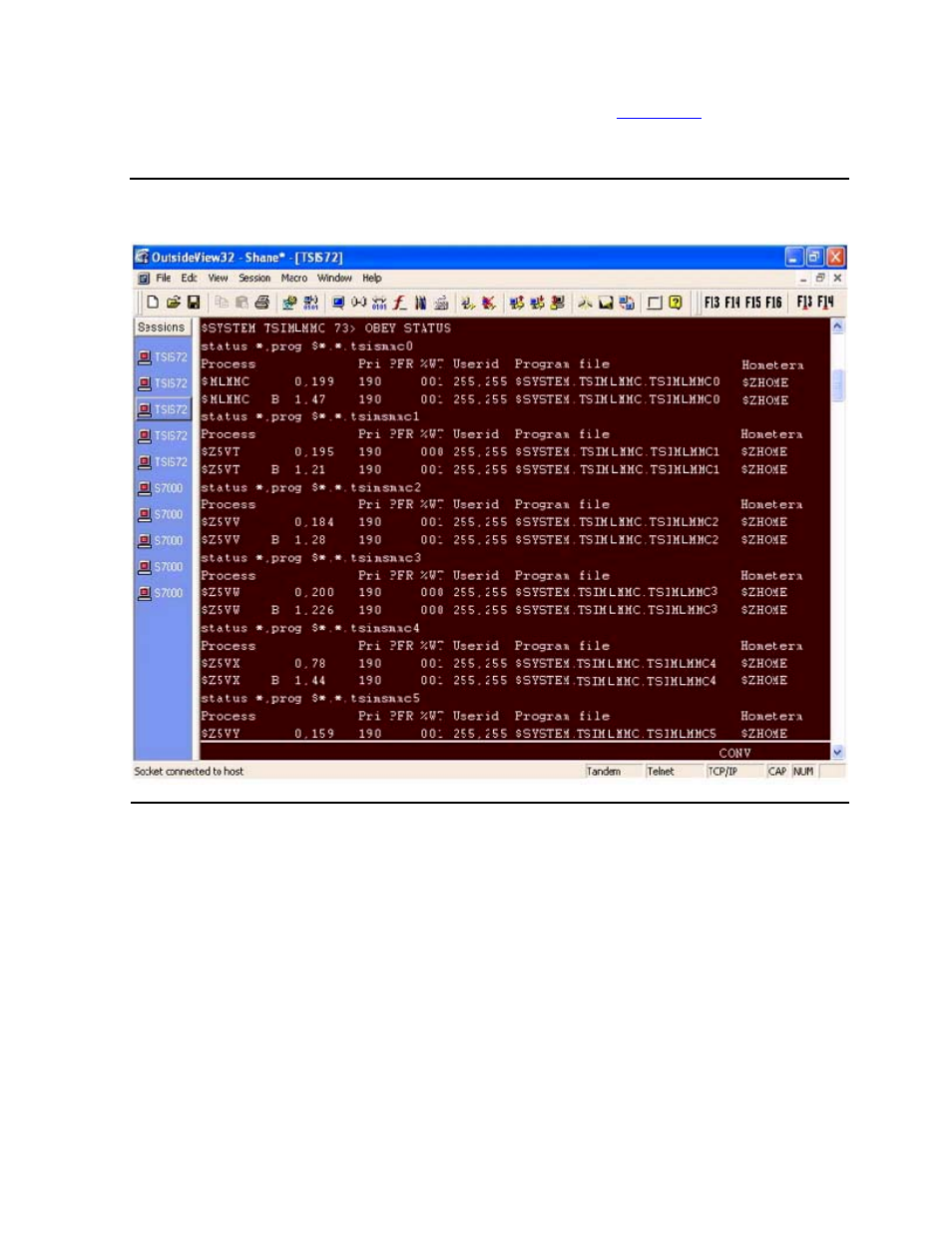 Figure 4-9, Status of running processes - client | HP Integrity NonStop H-Series User Manual | Page 71 / 212