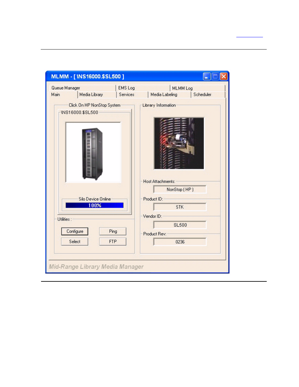 Figure 5-5, Mlmm main tab - device online | HP Integrity NonStop H-Series User Manual | Page 78 / 212
