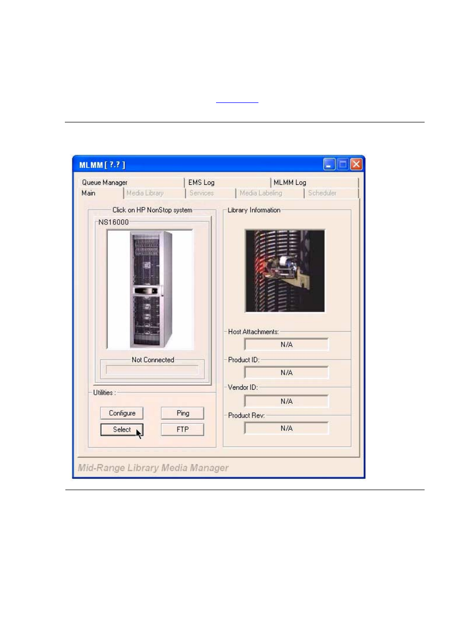 Figure 5-8, Mlmm main tab - select | HP Integrity NonStop H-Series User Manual | Page 81 / 212