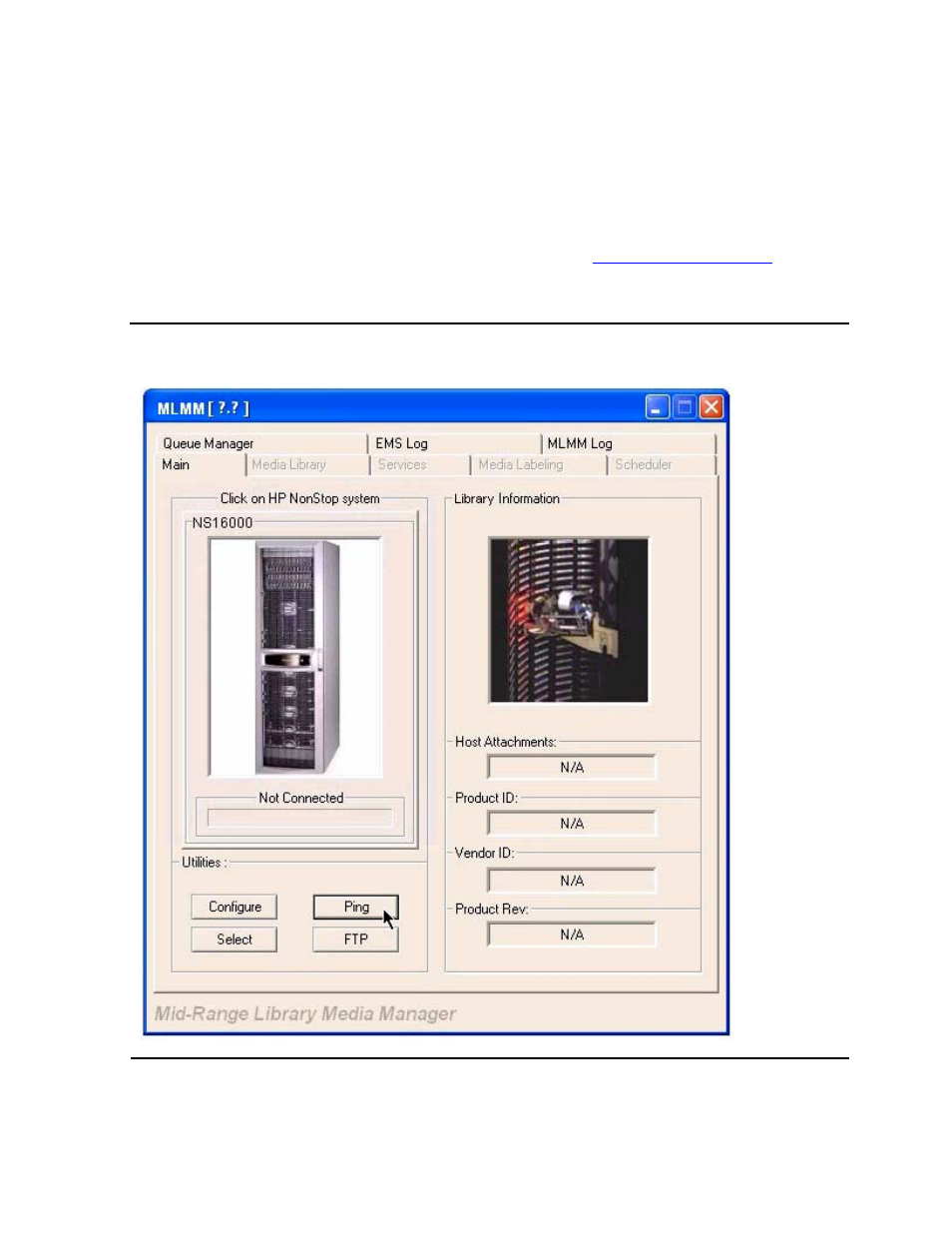 Mlmm gui tabs, Main tab, Figure 6-1 | HP Integrity NonStop H-Series User Manual | Page 86 / 212