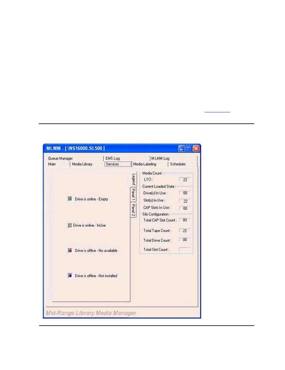 Print, Services tab, Figure 6-7 | Services tab - legend, Legend tab | HP Integrity NonStop H-Series User Manual | Page 91 / 212